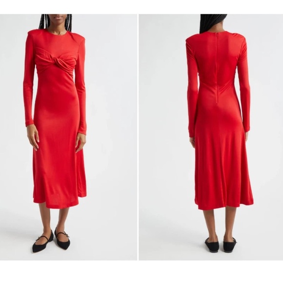 NWT Farm Rio Twisted Cup Midi Red Dress - Size Small - Picture 1 of 9